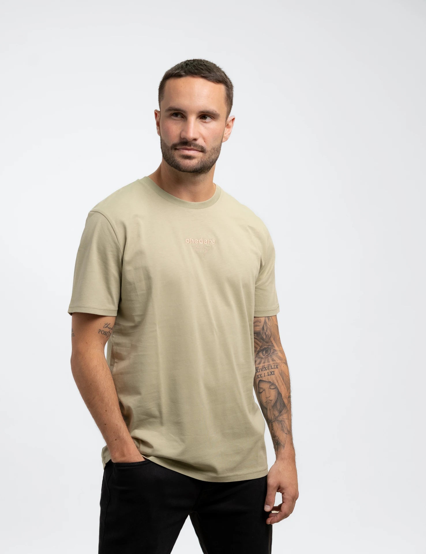 Onedare to try classic T-Shirt sand | Shirt aus Bio-Baumwolle
